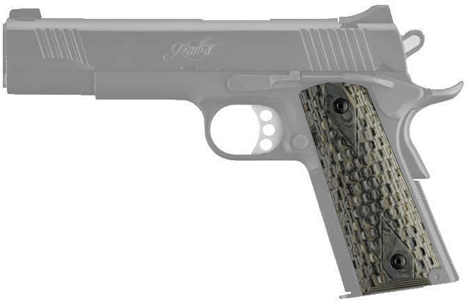 Hogue Colt & 1911 Government Grips Chain Link G-10 G-Mascus Green 45118
