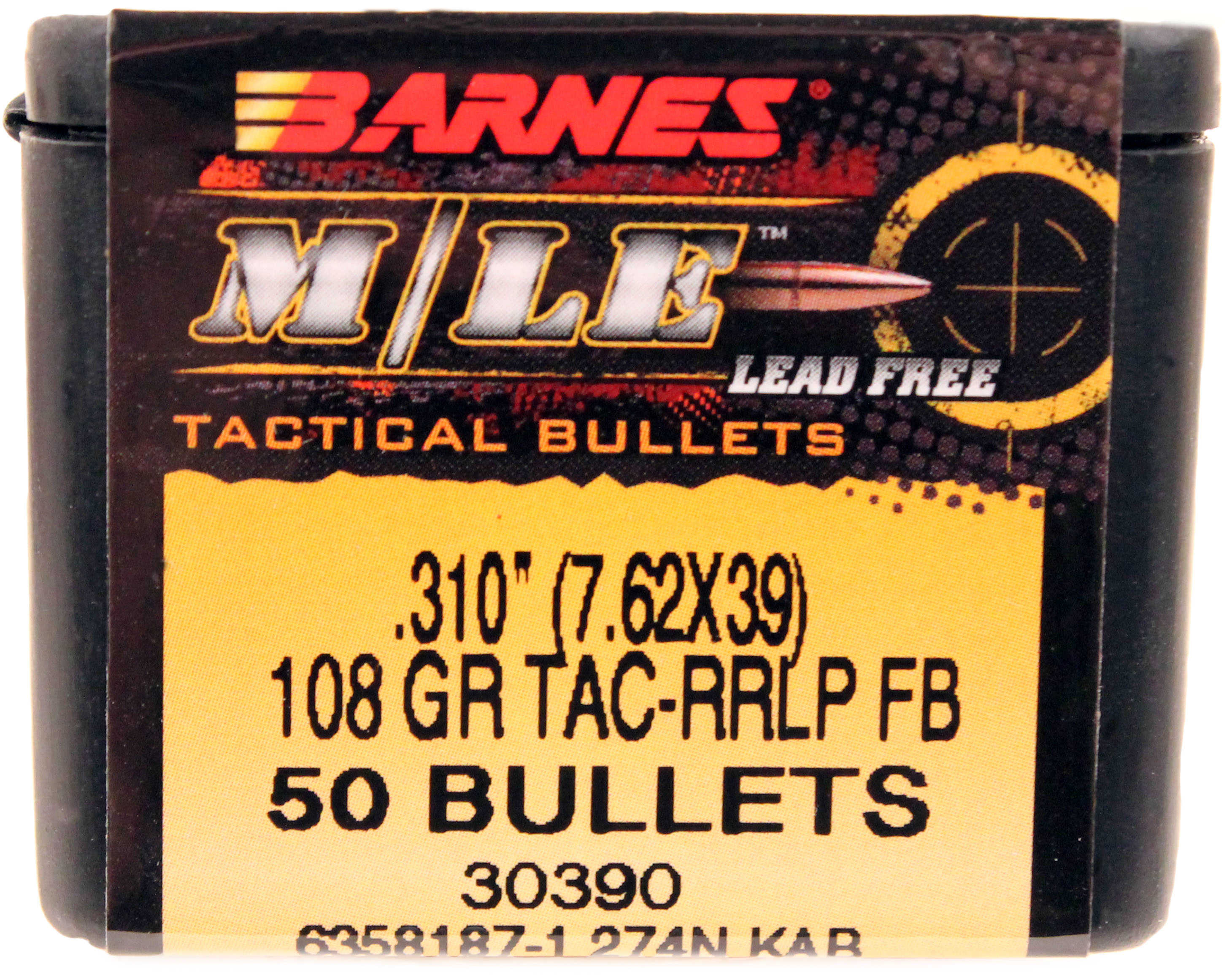 Barnes Bullets 7.62x39mm .310" 108 Grains RRLP Flat Base (Per 50) 31010