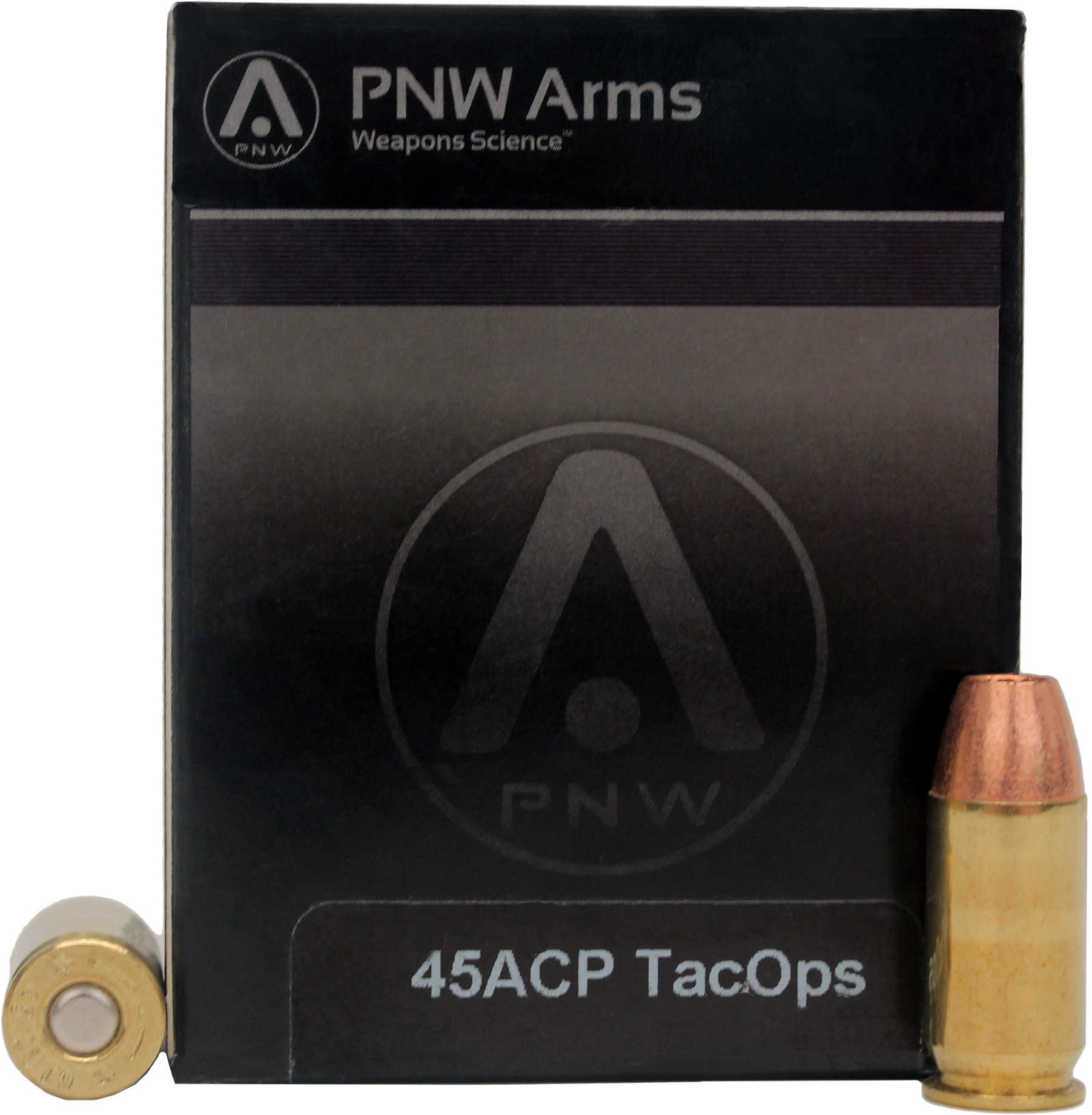 PNW Arms TacOps Ammunition 45 ACP 185 Gr Solid Copper HP (Per 20) TAC185SCHP20