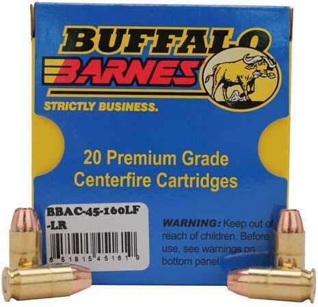 Buffalo Bore Ammunition Barnes Low Recoil 45 ACP 160 Grain TAC-XP (Per 20) 45-160LF-LR