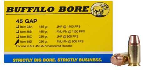 Buffalo Bore Ammunition 45 GAP 230 Grains FMJ-FN (Per 20) 38D/20