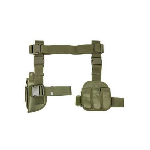 NcStar 3 Piece Drop Leg Holster/Mag Holder Green CV2908G