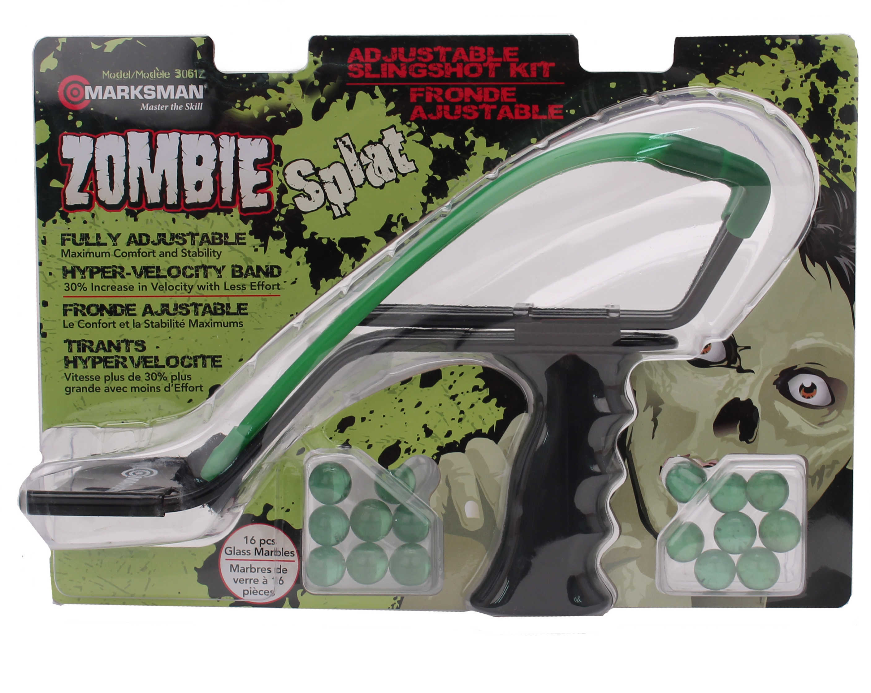 Marksman Beeman Zombie Slingshot Steel Yoke Glass Marbles 3061Z