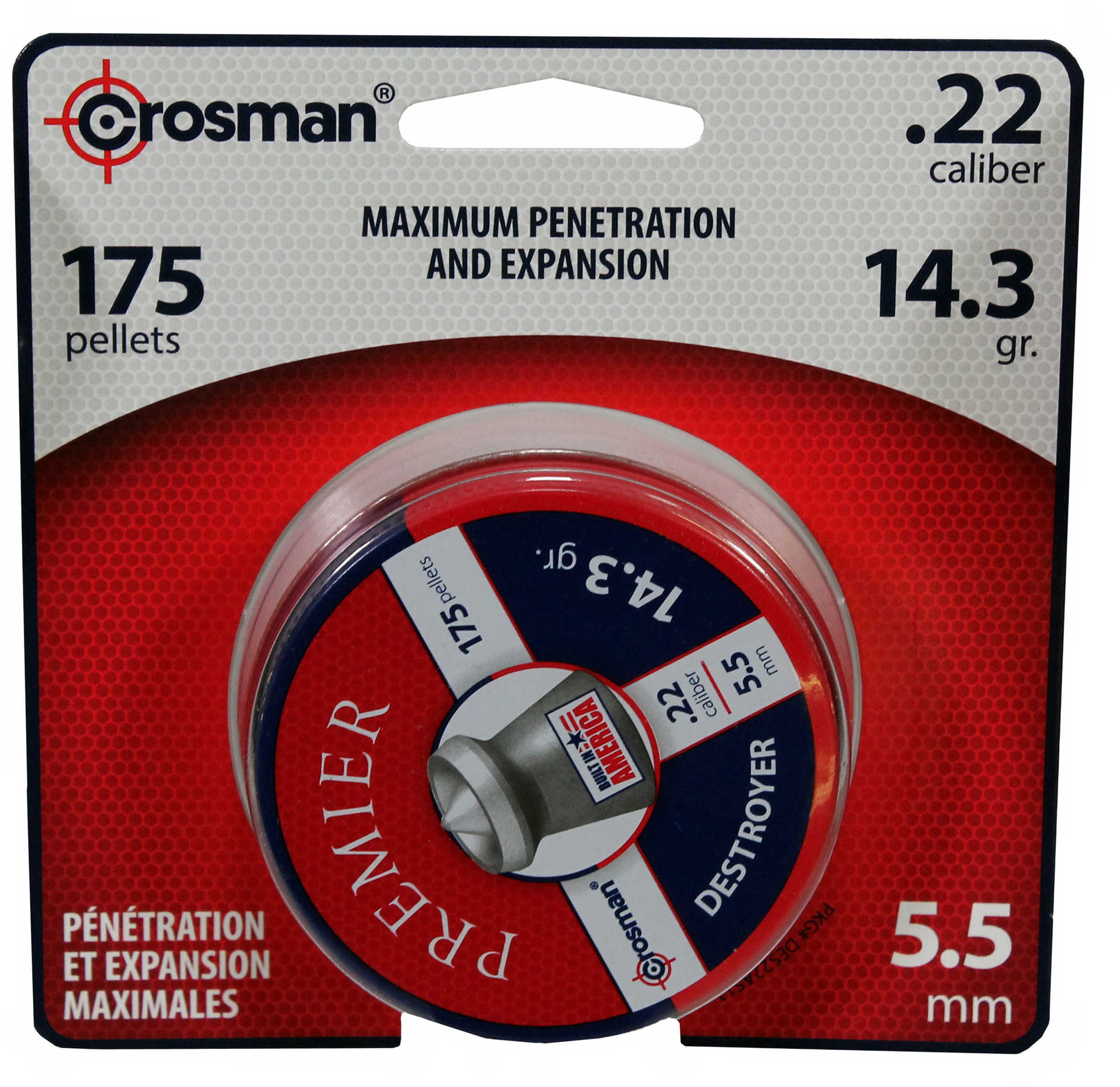 Crosman Destroyer Pellet .22 Pointed Expanding /175 DES22-img-1