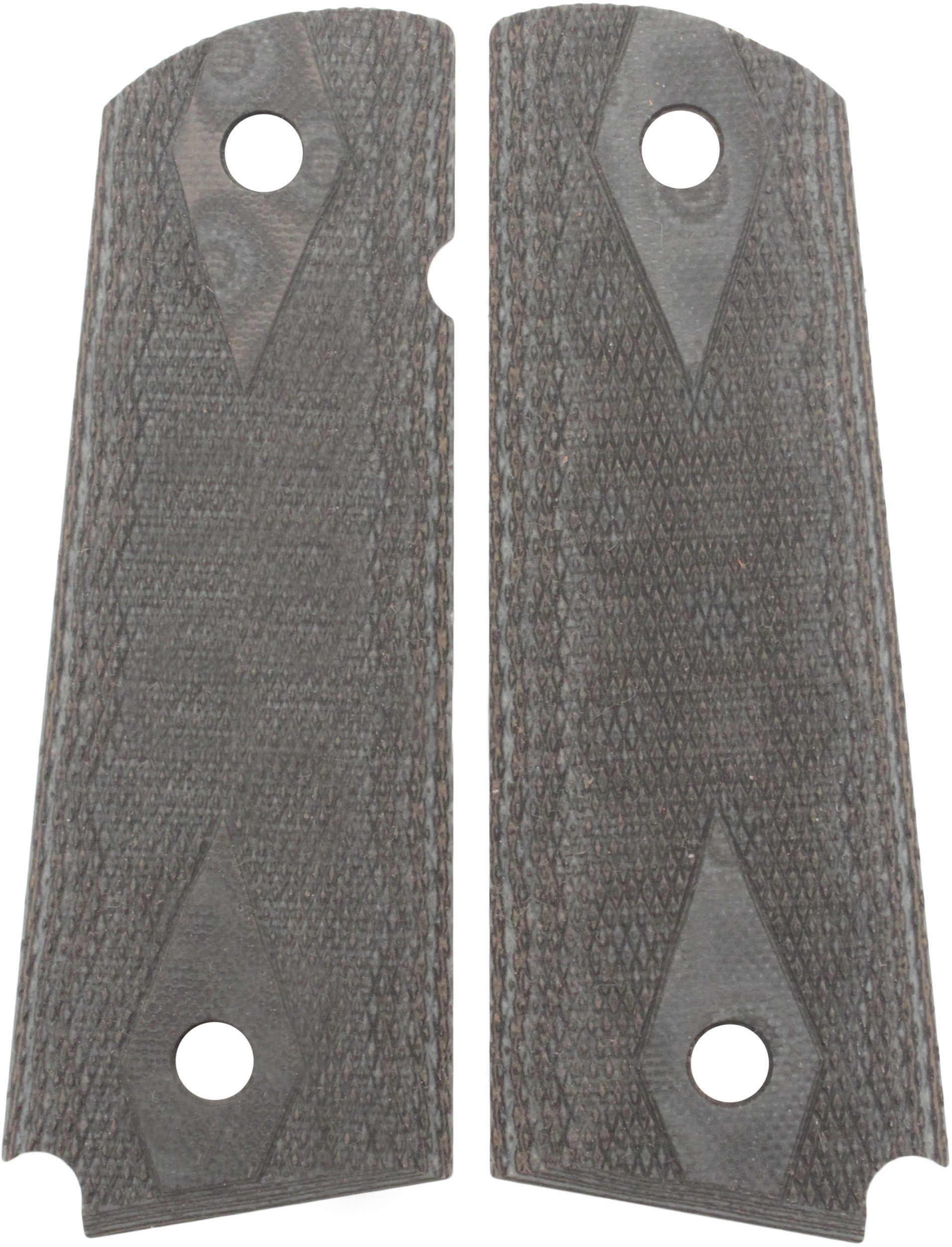 Hogue 1911 Government/Commander 3/16" Thin Grips G-10 Checkered G-Mascus Black/Grey 01477-BLKGRY