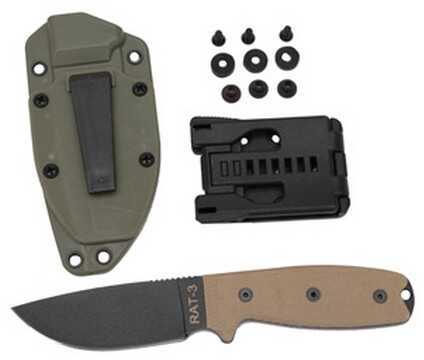 Ontario Knife Company Rat 1095 3, Green Sheath 8632