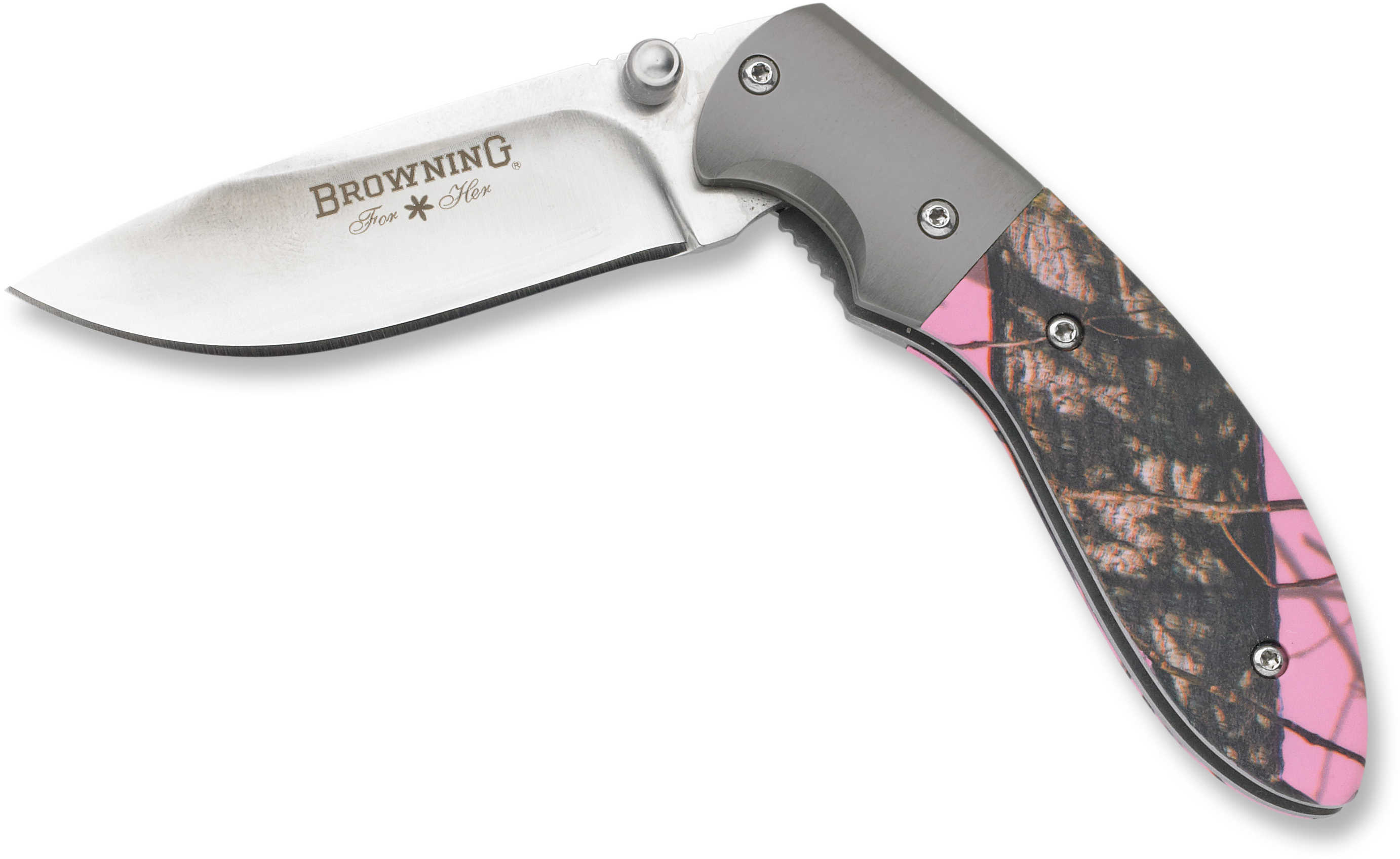 Browning For Her Knife Folder, Mossy Oak Break-Up, Pink 322894
