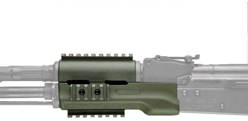Hogue AK-47 Overmolded Forend Standard, Rubber Grip Area, Olive Drab Green 74204