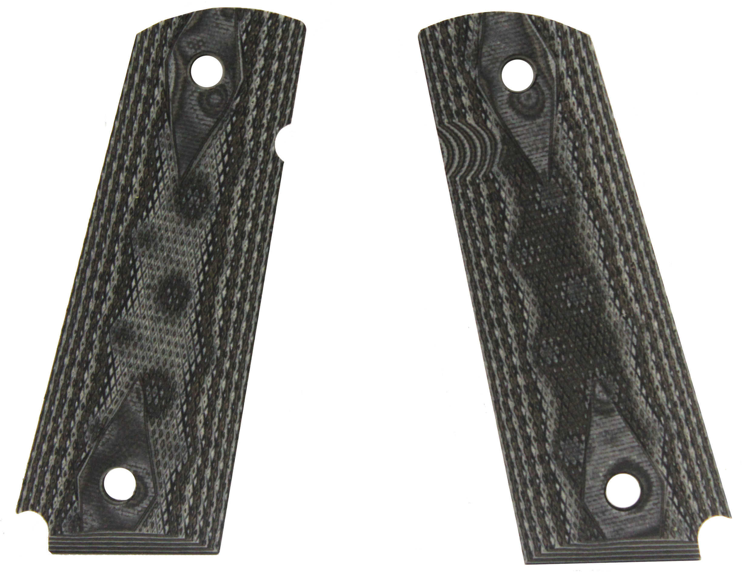 Hogue Colt & 1911 Government Grips Checkered G-10 G-Mascus Black/Grey 45177-BLKGRY