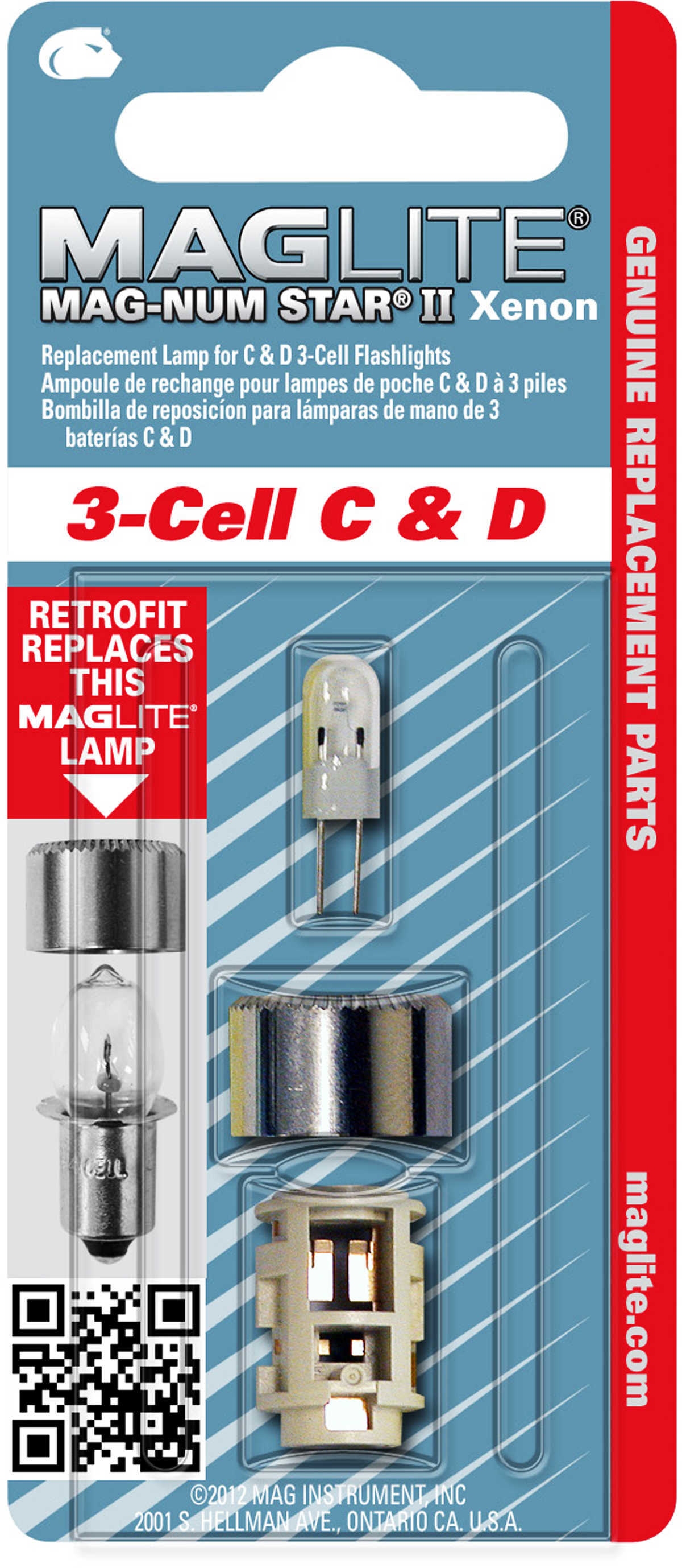 Maglite Replacement Lamps For C & D 3-Cell Flashlights Md: LMSA301