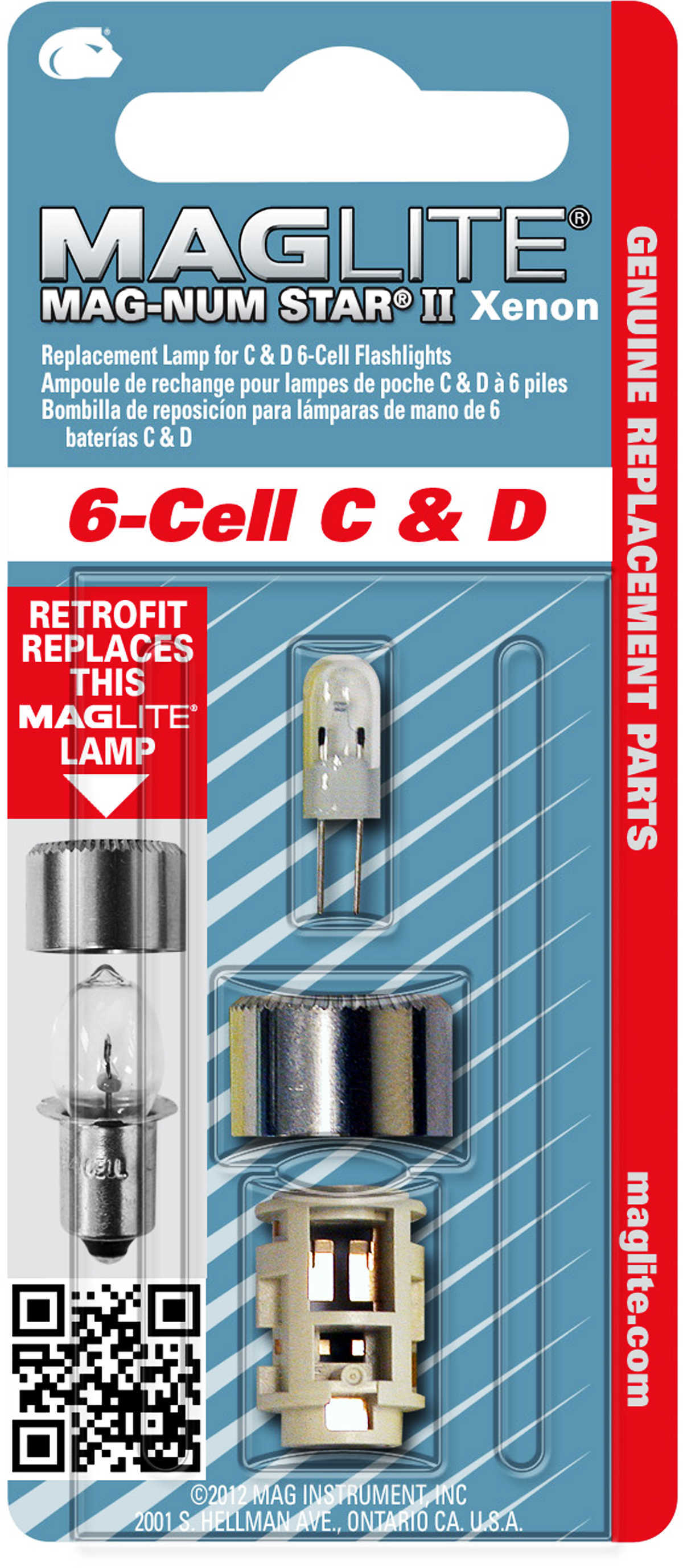 Maglite Replacement Lamps For C & D 6-Cell Flashlights Md: LMSA601