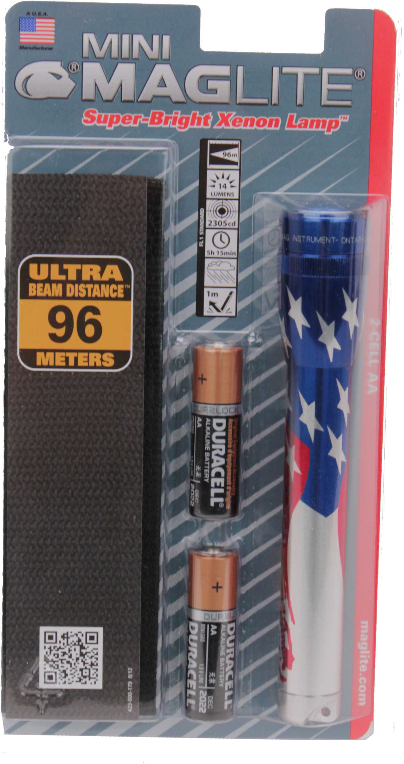 Maglite Mini-Mag Flashlight AA Holster Pack, Flag-Lite M2AAEH