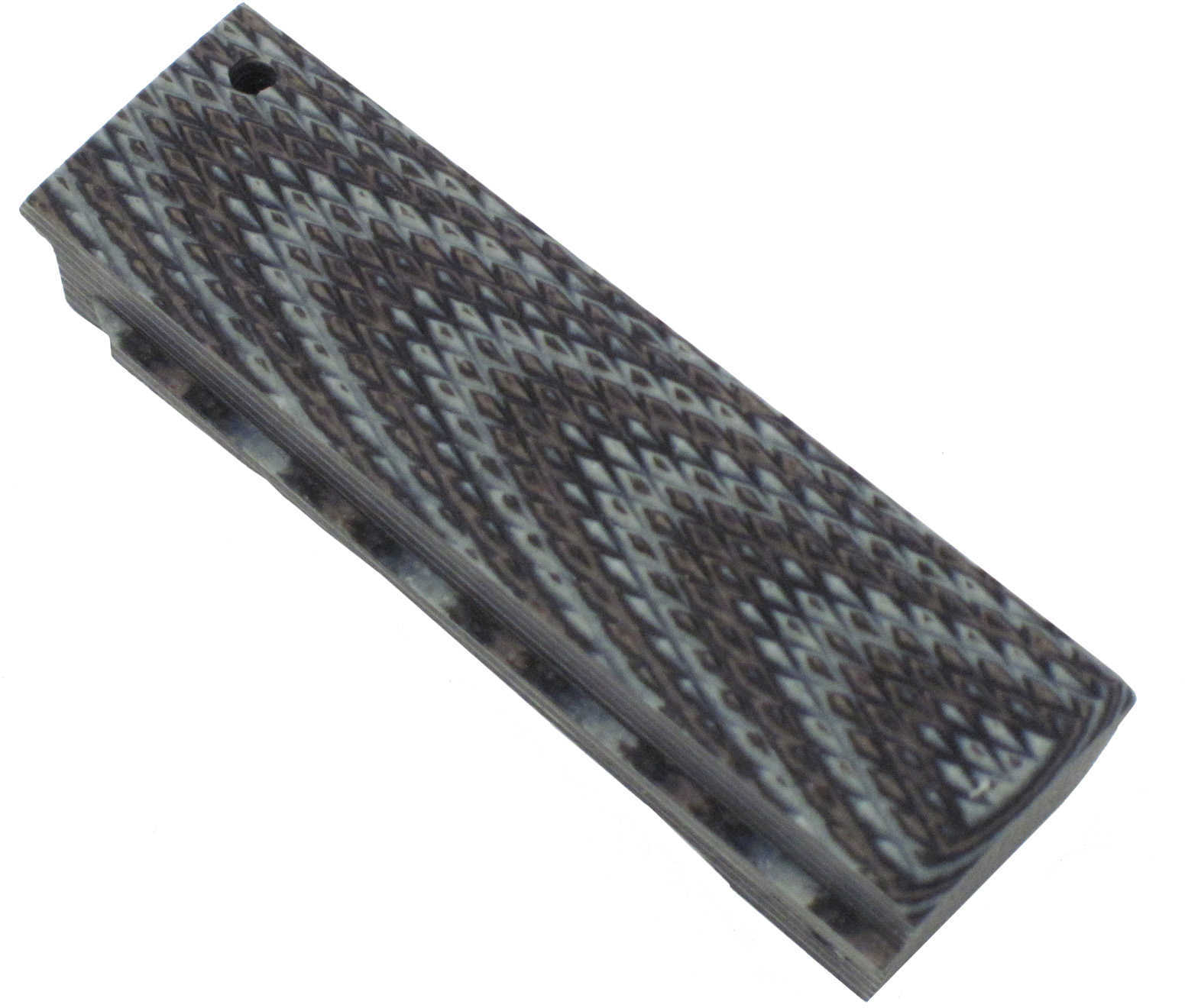 Hogue Colt, 1911 Government Mainspring Housing G-10 Checkered Flat G-Mascus Black/Grey 01357-BLKGRY