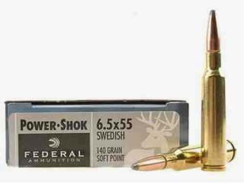 6.5X55mm 20 Rounds Ammunition Federal Cartridge 140 Grain Soft Point