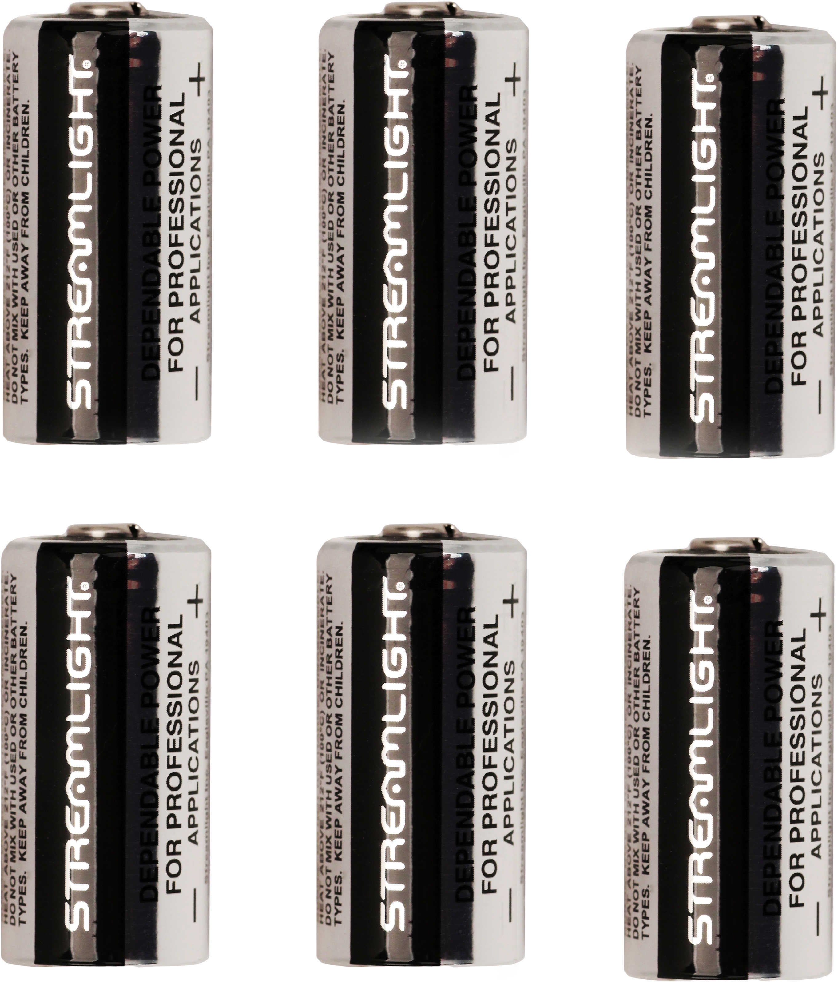 Streamlight 3V Lithium Battery TLR 6/Pack Clam Pack Black 85180