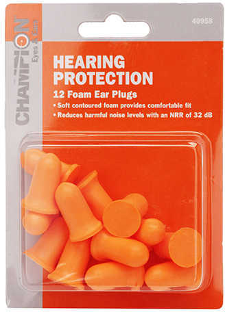 Champion Traps & Targets Molded Foam Plugs Earplugs Orange Disposable 6 Pai-img-1