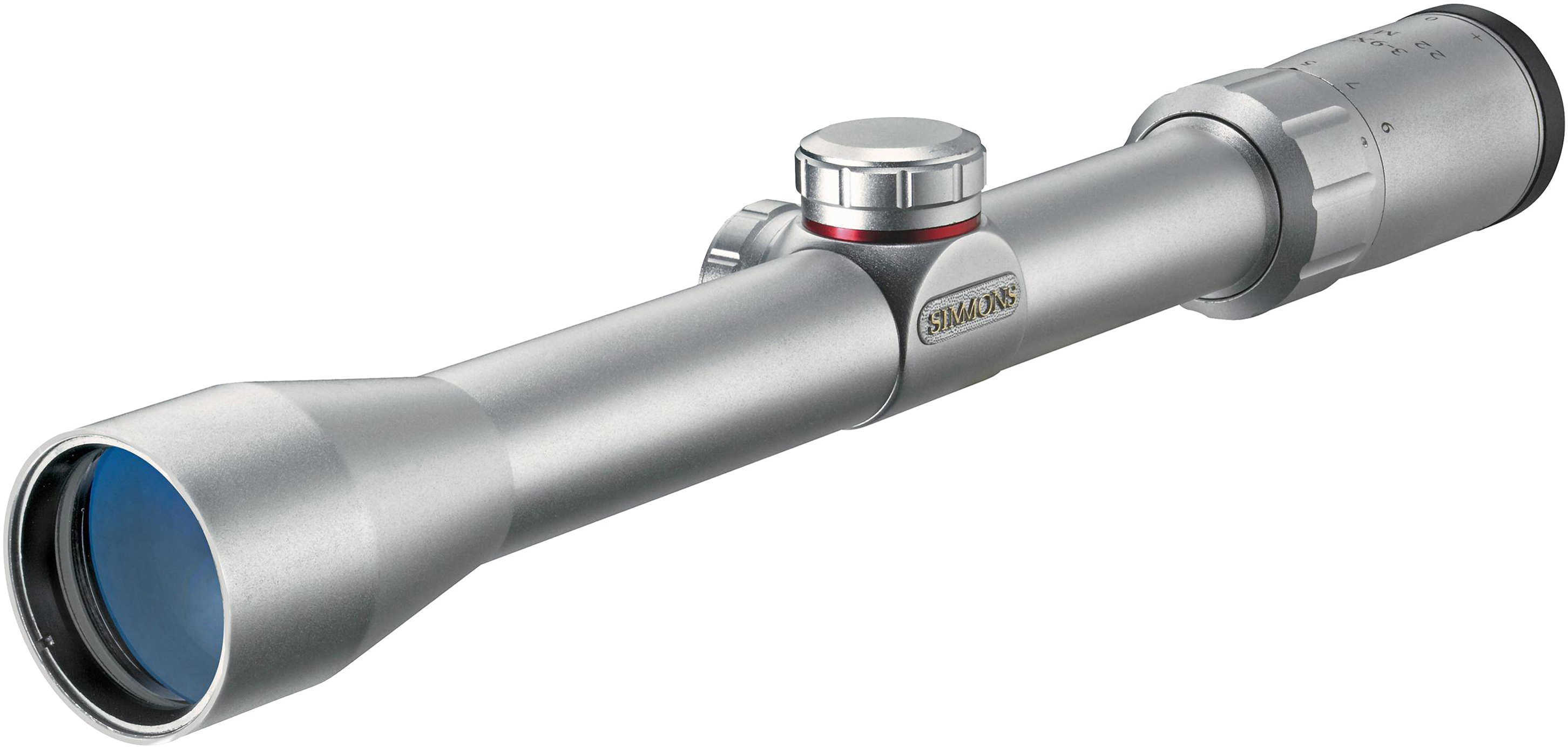 Simmons 22Mag Rifle Scope 3-9X32 1" TruPlex Reticle 0.25MOA Adjustable Objective Includes Rings Silver Finish 511073