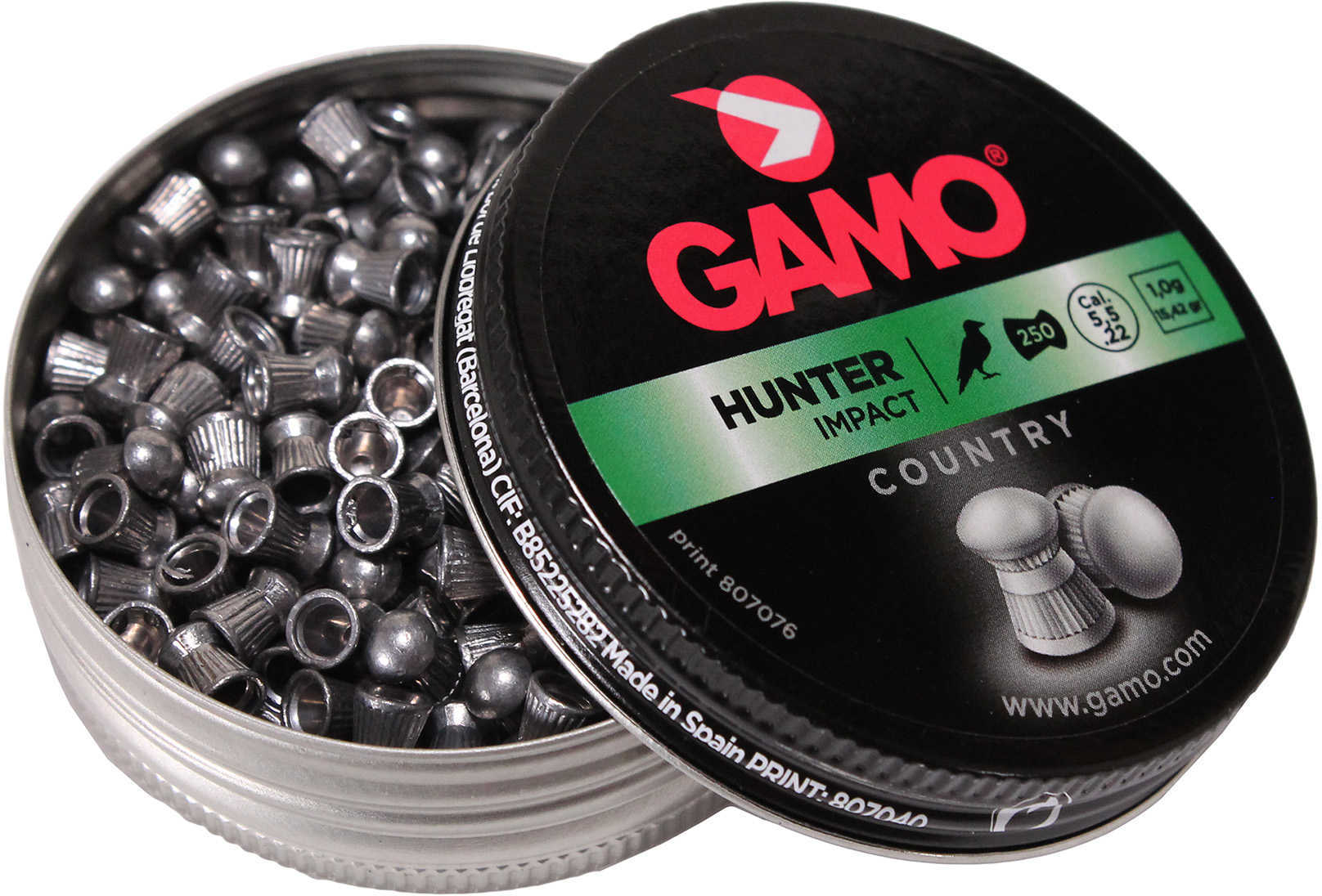 Gamo Hunter Pellets 22PEL Round Nose Tin 250/Pack 632052554