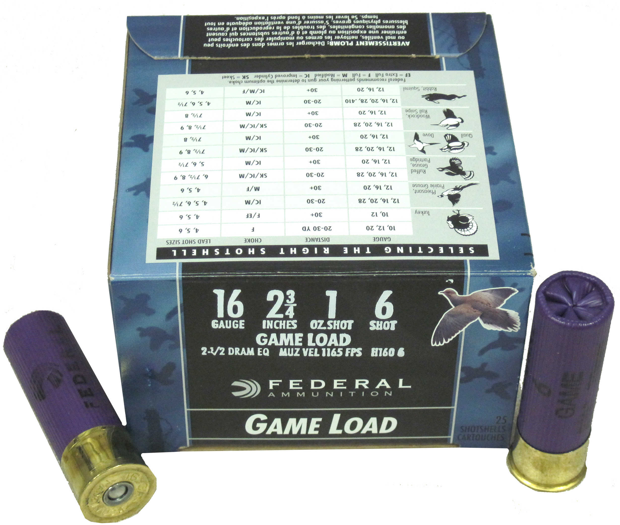16 Gauge 25 Rounds Ammunition Federal Cartridge 2 3/4" 1 oz Lead #6