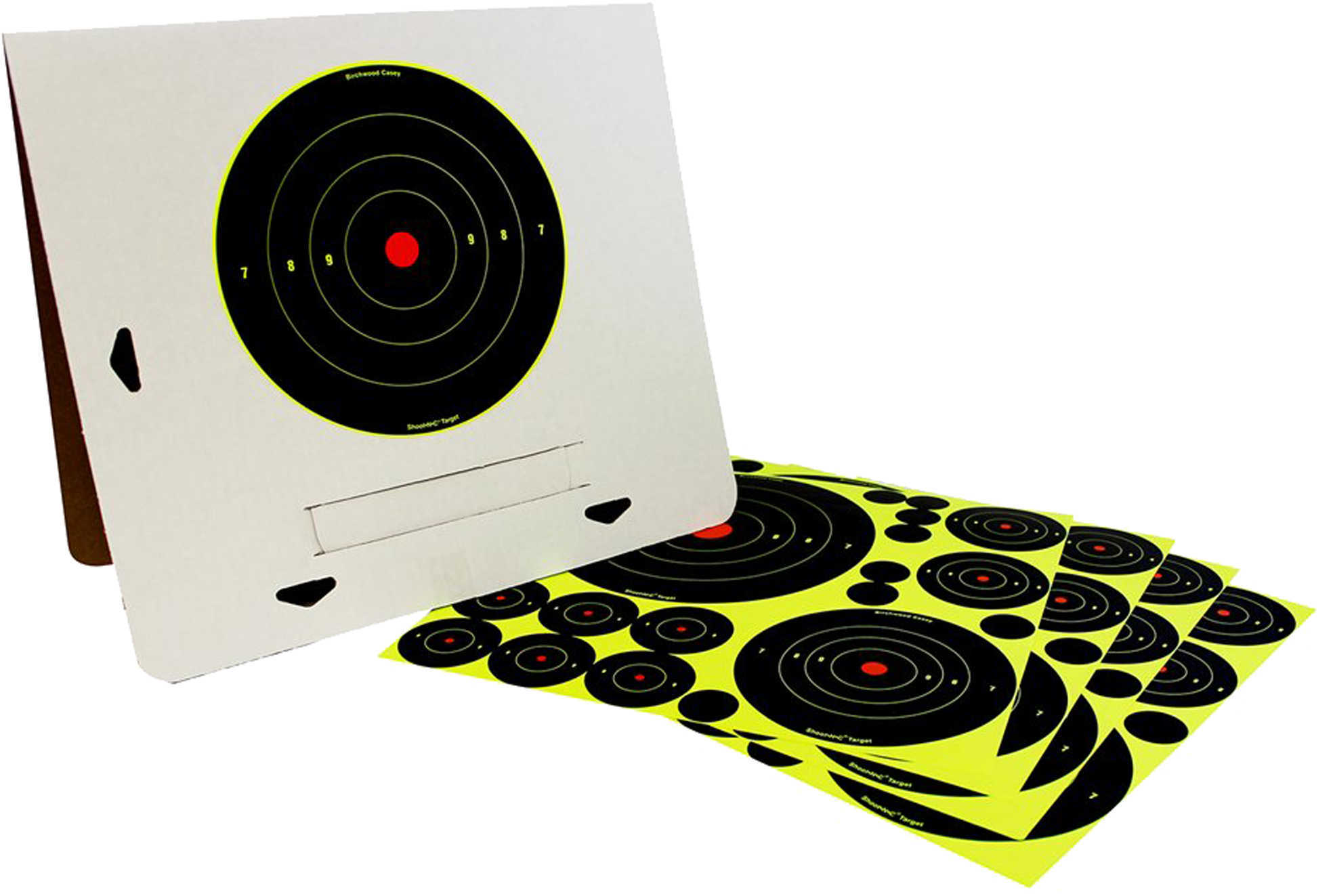 Birchwood Casey Shoot-N-C Target Deluxe Variety Kit 40-1" Pasters 24-2" 8-3" 4-6" 4-8" Bullseye Targets withTarget Stand