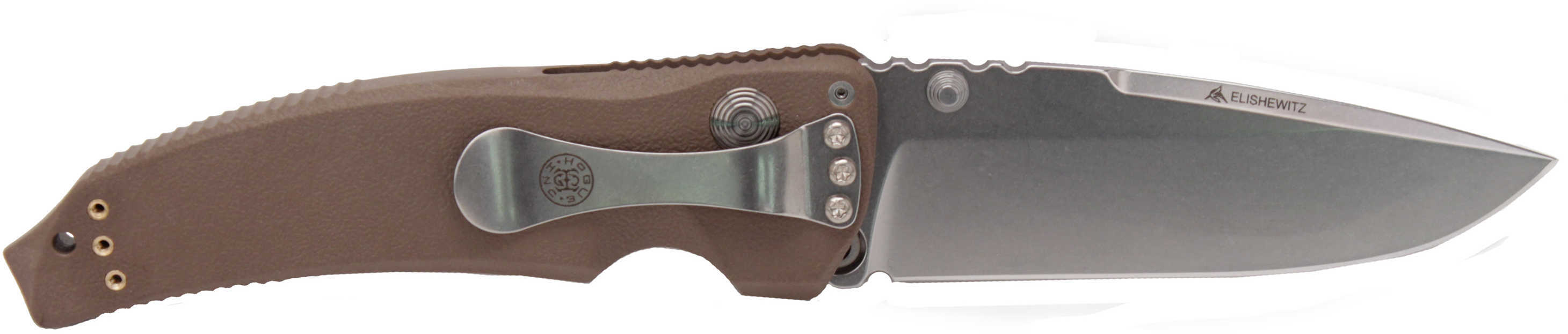 Hogue EX03 Folder 4" Drop Point Blade, Tumble Finish, Polymer, Matte Brown 34353