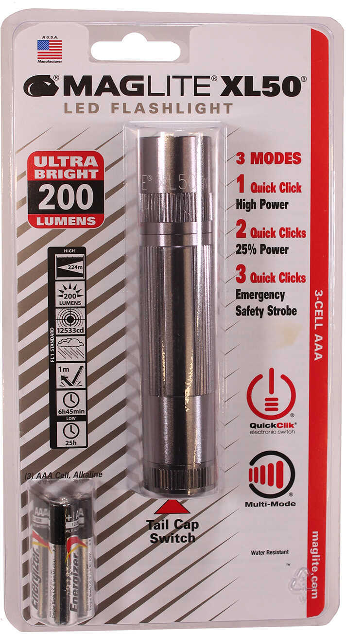 Maglite XL50 LED Light Blister Pack, Gray XL50-S3096