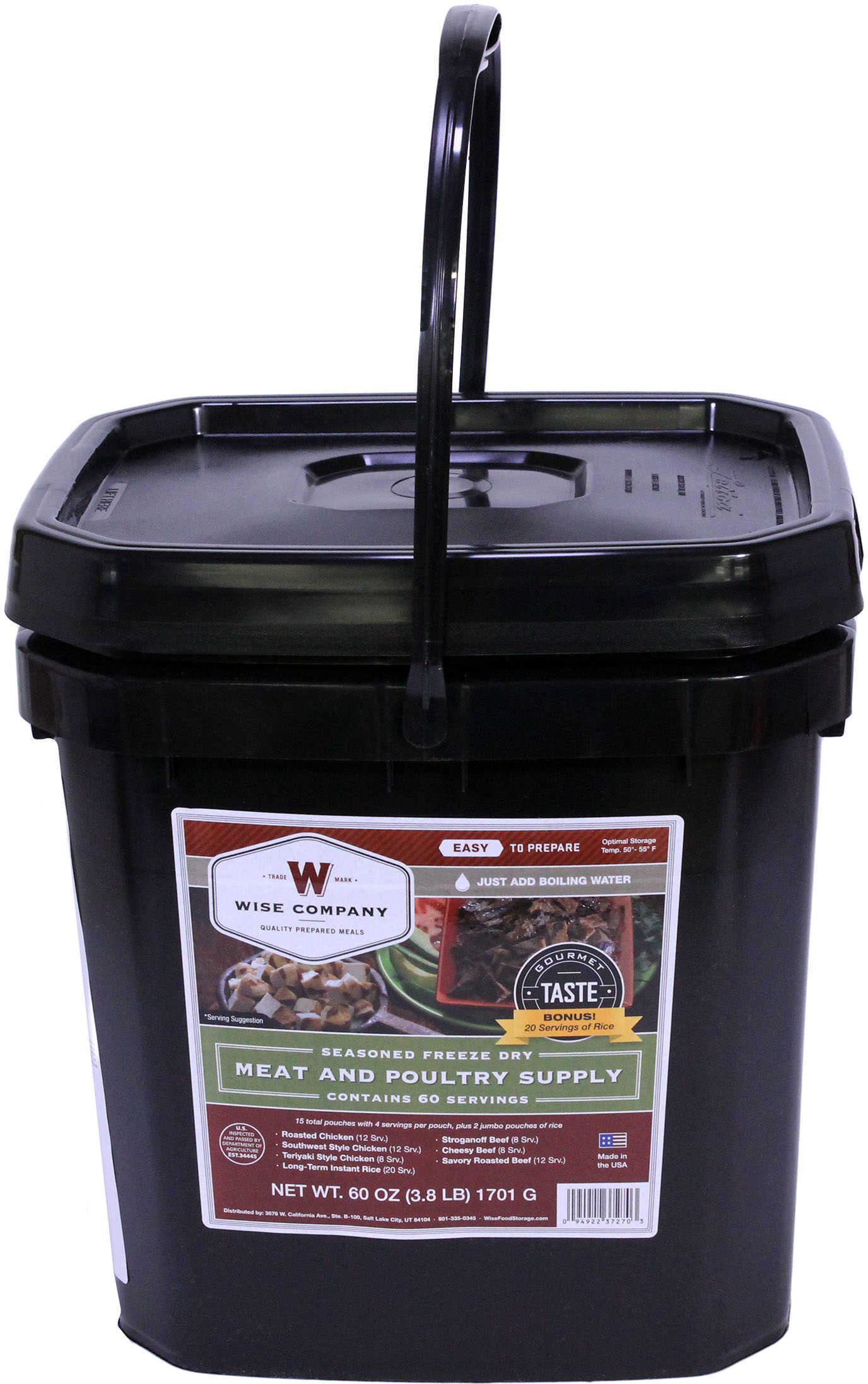 Wise Foods Seasoned Meat 60 Serving Bucket Grab & Go