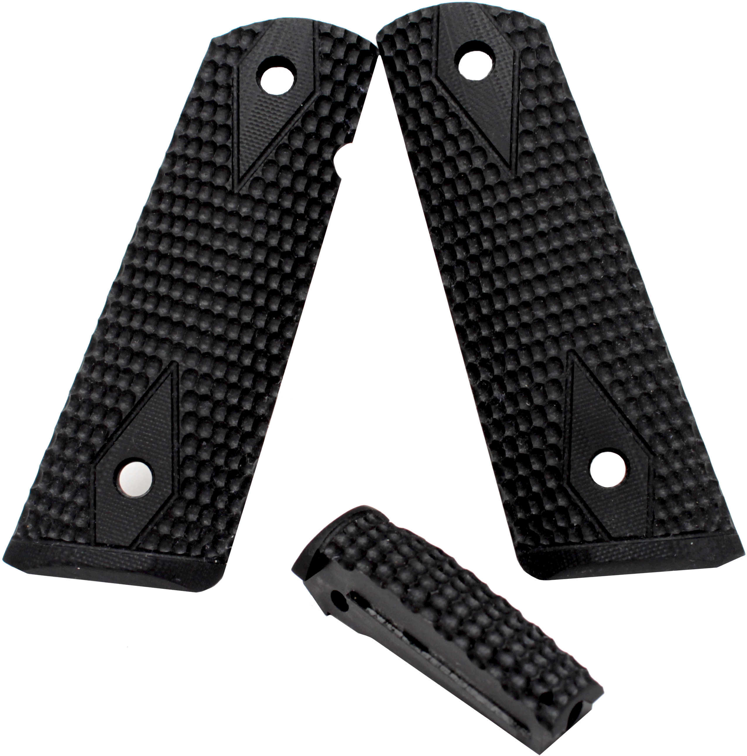 Hogue Colt, 1911 Government Magrip Kit G-10 Piranha Arched Mainspring, Solid Black 01239