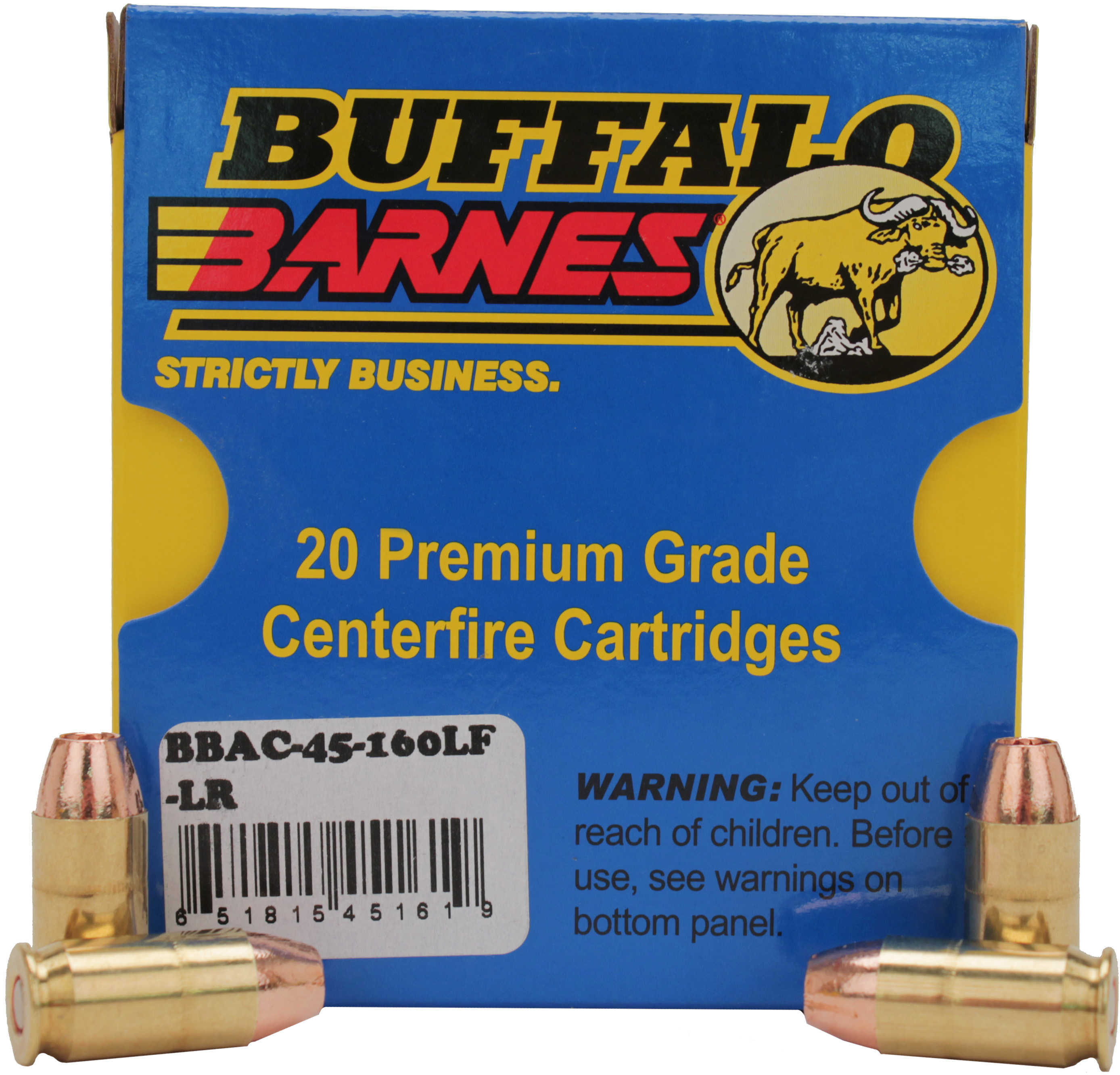Buffalo Bore Ammunition Barnes Low Recoil 45 ACP 160 Grain TAC-XP (Per 20) 45-160LF-LR