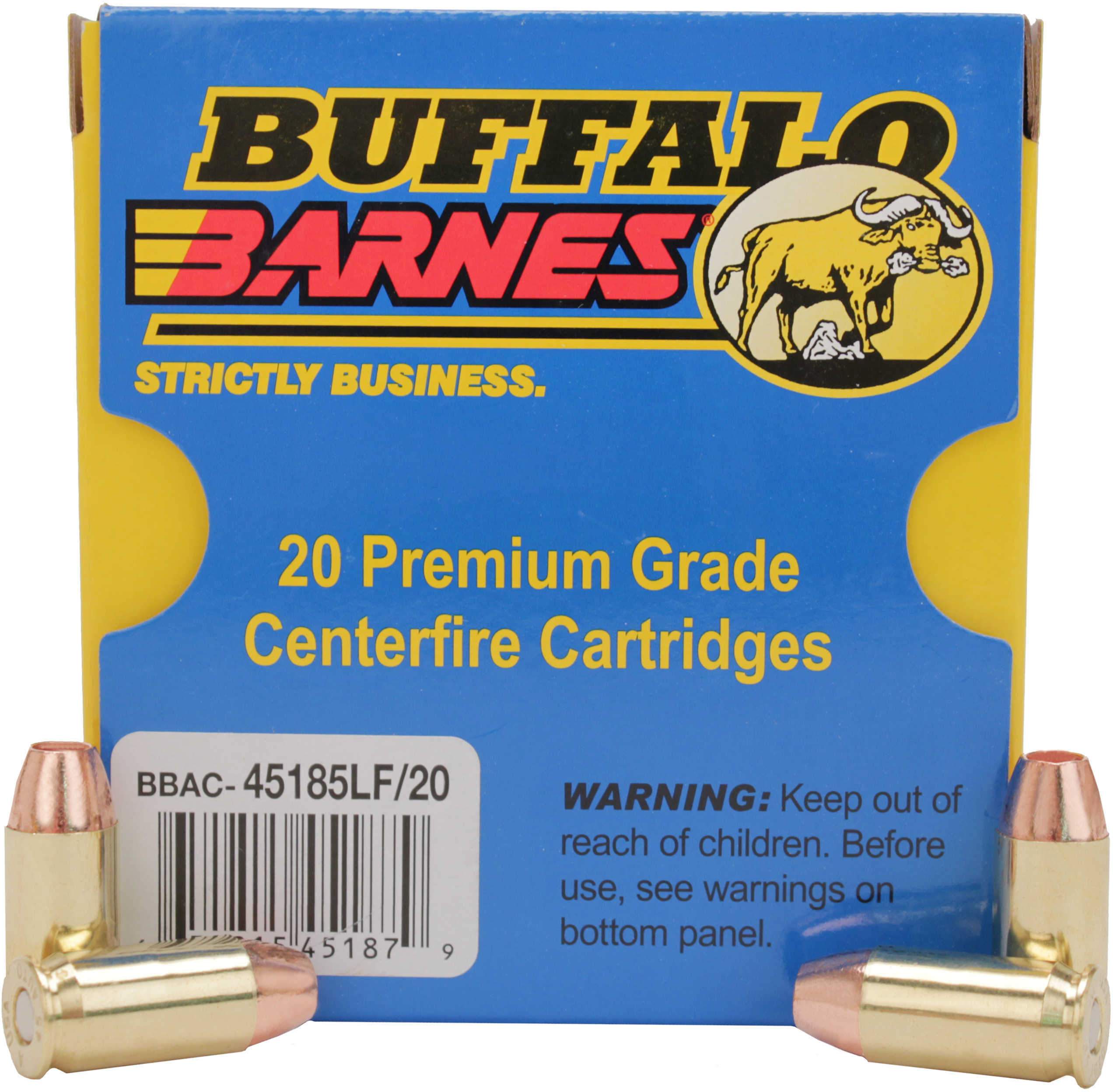 45 ACP 20 Rounds Ammunition Buffalo Bore 185 Grain Hollow Point