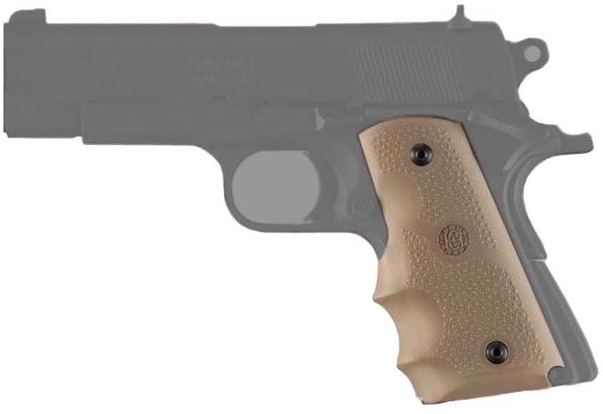 Hogue Colt Officers Rubber Grip with Finger Grooves Desert Tan 43003