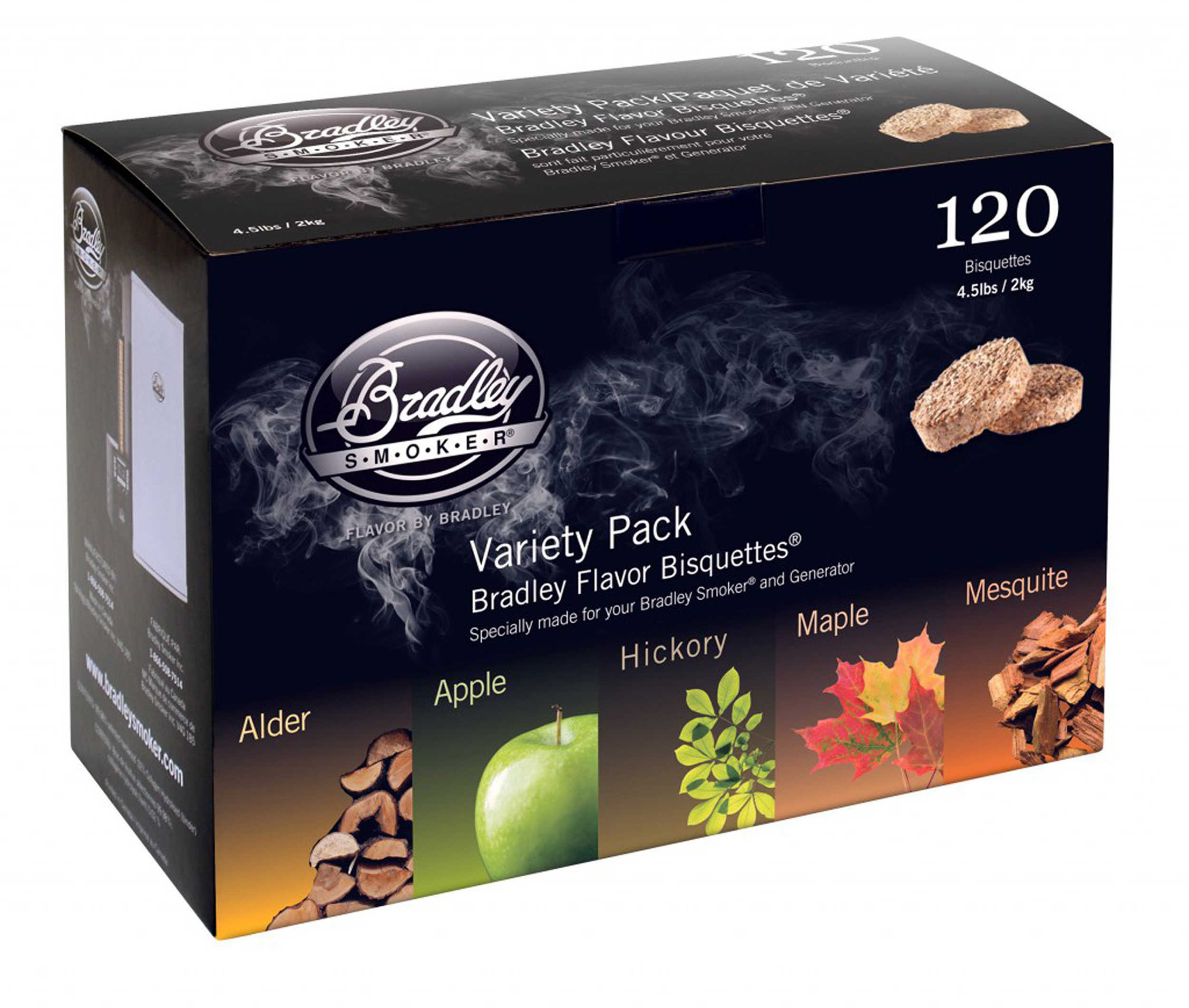 Bradley Technologies Smoker Bisquettes 5 Flavor Variety (120 Pack) BT5FV120