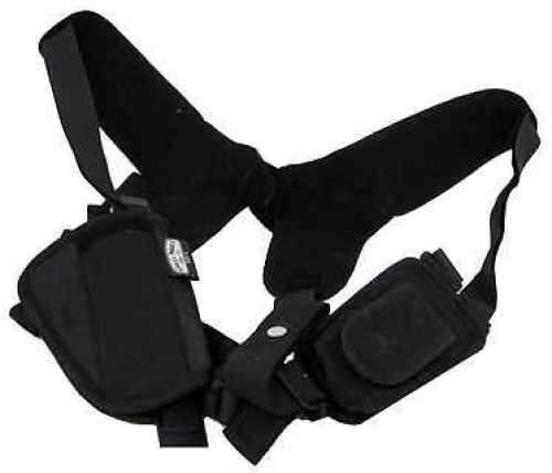 <span style="font-weight:bolder; ">Uncle</span> Mike's Horizontal Pro Pak Shoulder Holster Size 15 Fits Large Auto With 4.5" Barrel Ambidextrous Black 7715-0