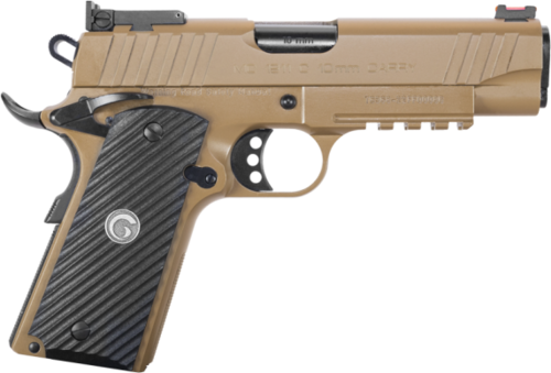 European American Armory Girsan MC1911C 10mm semi auto pistol, 4.4 in barrel, 9 rd capacity, flat dark earth composite finish