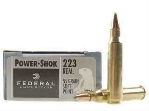 223 <span style="font-weight:bolder; ">Remington</span> 20 Rounds Ammunition Federal Cartridge 55 Grain Soft Point