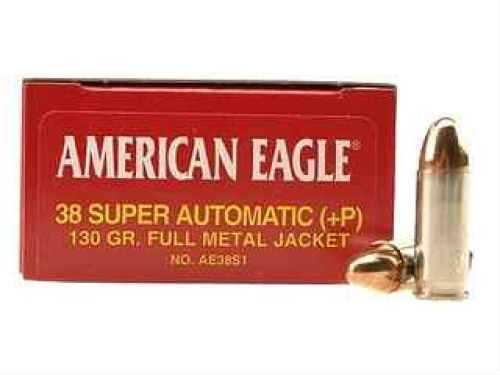 38 Super Automatic 50 Rounds Ammunition Federal Cartridge 130 Grain Full Metal Jacket