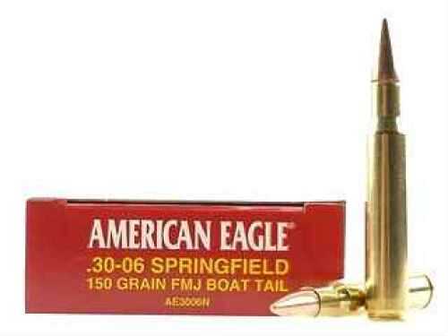 Federal American Eagle Rifle Ammo 30-06 Sprg. 150 gr. FMJ Boat-Tail 20 rd. Model: AE3006N