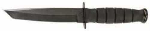 Ka-Bar Black Short Fighting/Utility Knife Tanto Leather Sheath Straight Edge 2-1254-3