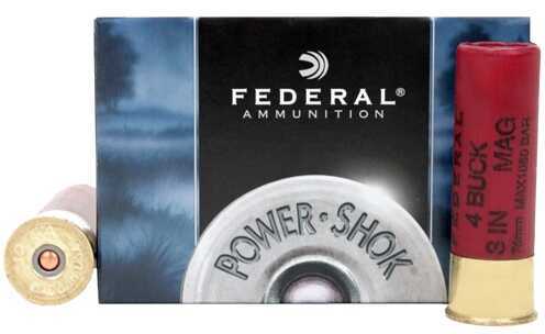 12 Gauge 5 Rounds Ammunition Federal Cartridge 3" 41 Pellets Lead #4 Buck