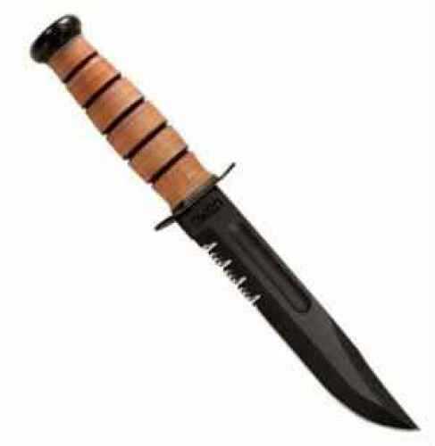 Ka-Bar US Military Fighting/Utility Knife USMC, Serrated Edge, With Leather Sheath 2-1218-5