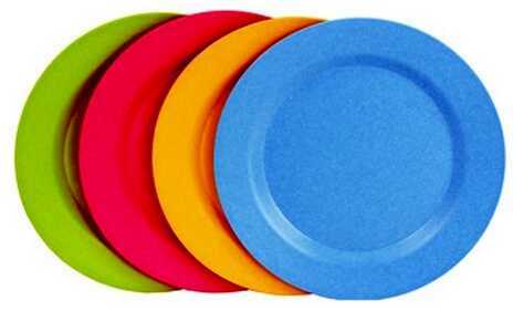 Tex Sport Bamboo 10" Plate Set- 4 Piece, Colors 14604