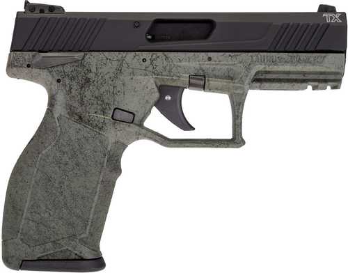 Taurus Tx 22 Pistol; Caliber .22lr; Barrel Length 4.1 In; 10 Round; White Dot Front Sight Adjustable White-dot Rear Sight; Polymer Frame; Aluminum Slide; Semi Automatic; Green Splatter With Black