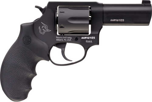 Taurus 856 Ultra-Lite Defender 38 Special +P Caliber with 3" Barrel 6 Round Capacity Matte Black Finish Finger Grooved Black Hogue Rubber Grip & Night Front Sight