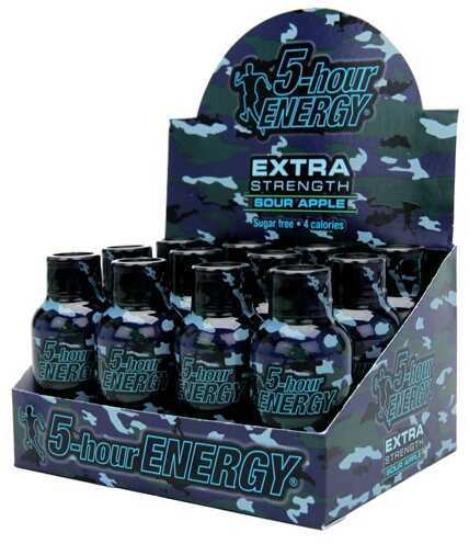 5-Hour Energy Drink, Extra Strength, Per 12 Sour Apple, Camo 738126