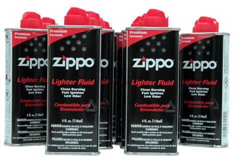 Zippo Lighter Fuel, 12 Cans 4 oz Md: 3341