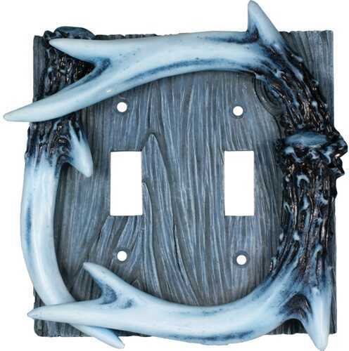 Click to see larger image. Rivers Edge Products Double Switch Cover Deer Antler 552