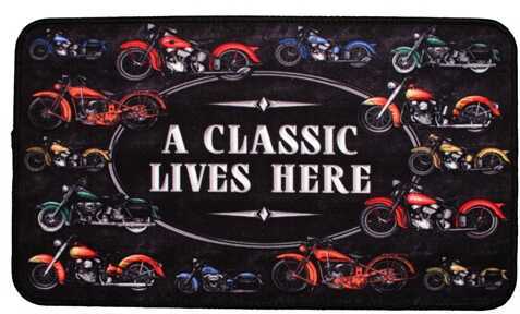Click to see larger image. Rivers Edge Products Door Mat, 30"x18" A Classic Motorcycle 1876