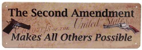 Rivers Edge Products 10.5" x 3.5" Tin Sign Second Amendment 1371