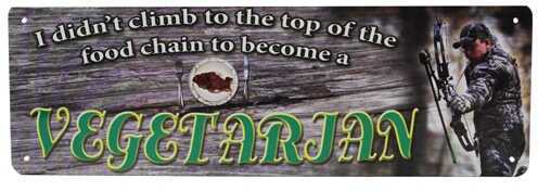 Click to see larger image. Rivers Edge Products 10.5" x 3.5" Tin Sign Food Chain/Vegetarian 1415