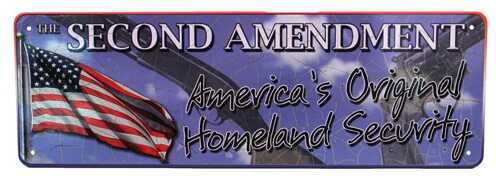 Click to see larger image. Rivers Edge Products 10.5" x 3.5" Tin Sign Second Amendment 1410